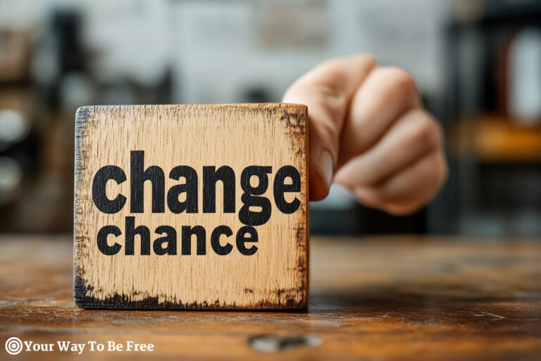 Hand flip wooden cube with word "change" to "chance", Personal development and career growth or change yourself concept